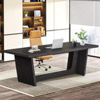 Bureau d'ordinateur de direction Lantine de 70,87 pouces avec piédestal en bois massif