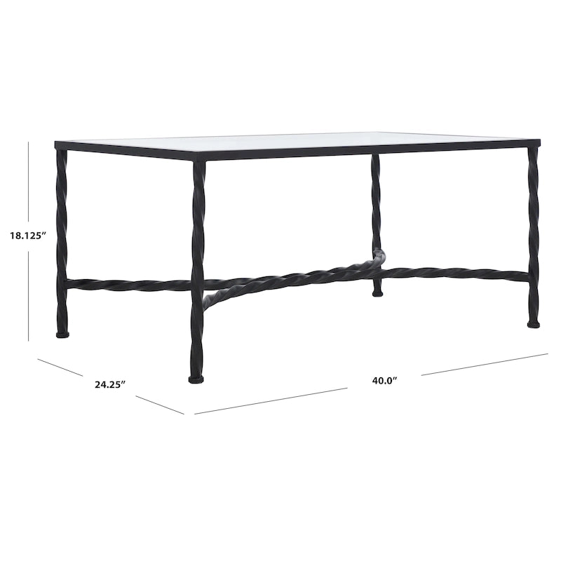 SAFAVIEH Couture Sedighe Table basse en verre - 40 L x 24 P x 18 H - 40L x 24P x 18H