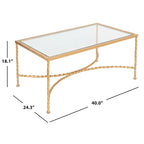 SAFAVIEH Couture Sedighe Table basse en verre - 40 L x 24 P x 18 H - 40L x 24P x 18H