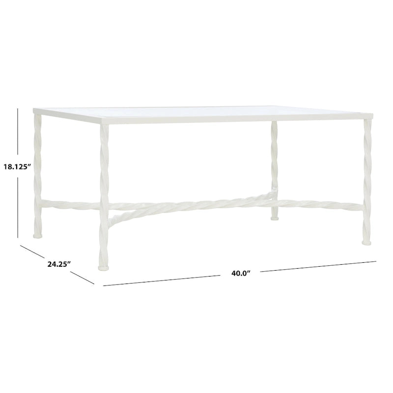SAFAVIEH Couture Sedighe Table basse en verre - 40 L x 24 P x 18 H - 40L x 24P x 18H
