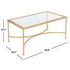 SAFAVIEH Couture Sedighe Table basse en verre - 40 L x 24 P x 18 H - 40L x 24P x 18H