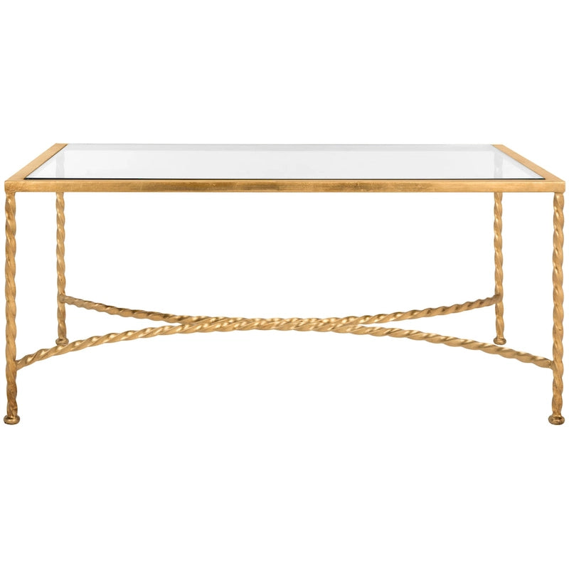 SAFAVIEH Couture Sedighe Table basse en verre - 40 L x 24 P x 18 H - 40L x 24P x 18H