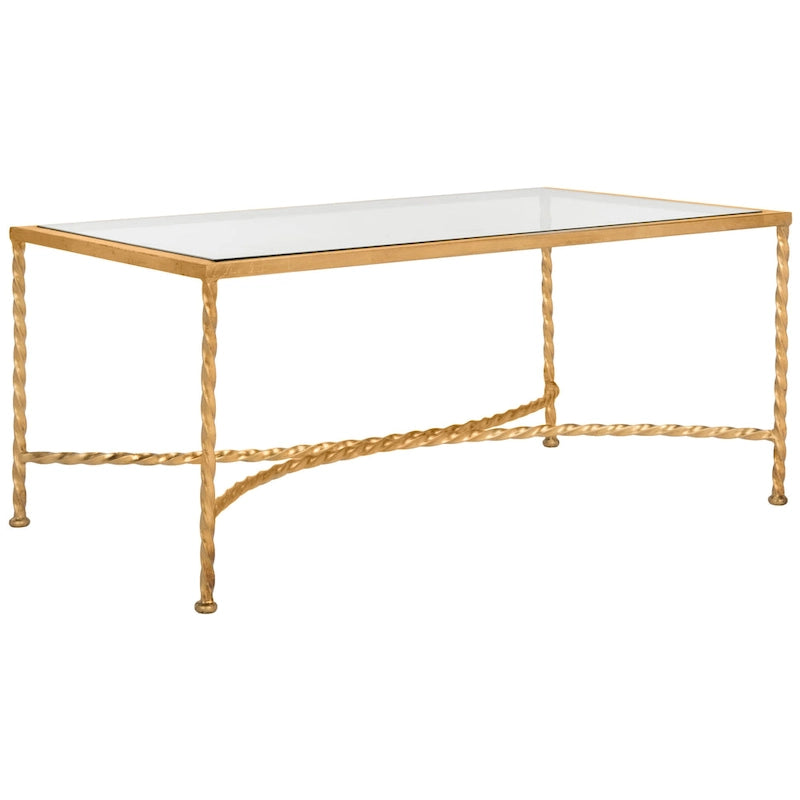 SAFAVIEH Couture Sedighe Table basse en verre - 40 L x 24 P x 18 H - 40L x 24P x 18H