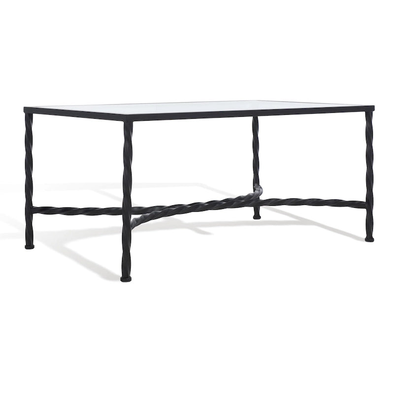 SAFAVIEH Couture Sedighe Table basse en verre - 40 L x 24 P x 18 H - 40L x 24P x 18H