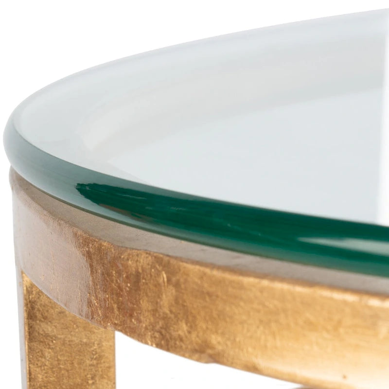 Table d'appoint ronde Safavieh Couture Venie en verre or antique - 27 L x 27 P x 23 H - 27Lx27Px23H