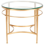 Table d'appoint ronde Safavieh Couture Venie en verre or antique - 27 L x 27 P x 23 H - 27Lx27Px23H