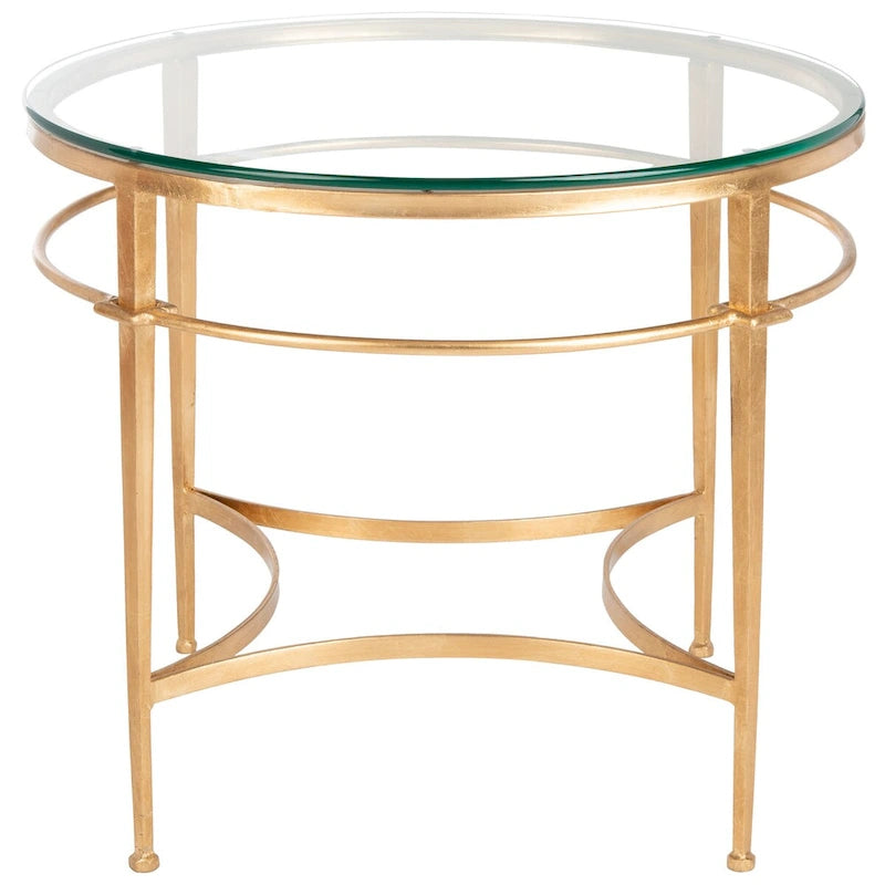 Table d'appoint ronde Safavieh Couture Venie en verre or antique - 27 L x 27 P x 23 H - 27Lx27Px23H