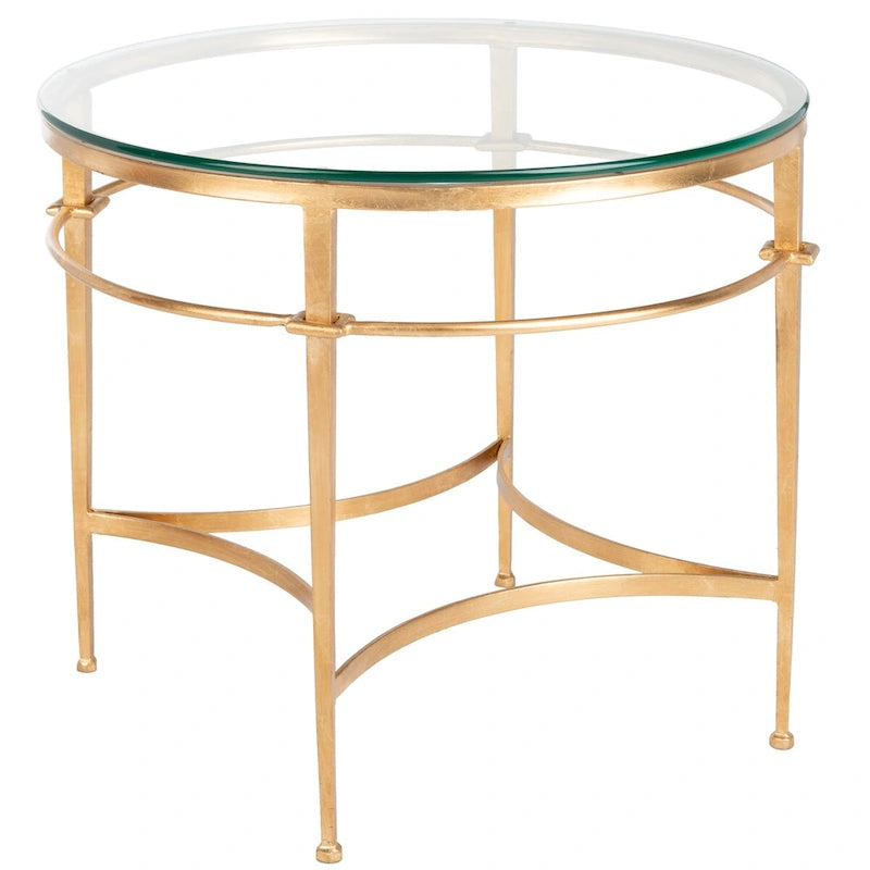 Table d'appoint ronde Safavieh Couture Venie en verre or antique - 27 L x 27 P x 23 H - 27Lx27Px23H