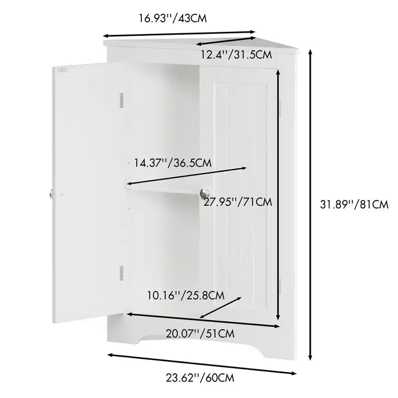 Meuble d'angle sur pied, meuble de rangement d'angle de salle de bain avec étagère réglable, organisateur de meuble étroit autoportant pour salle de bain et salon