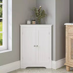 Meuble d'angle sur pied, meuble de rangement d'angle de salle de bain avec étagère réglable, organisateur de meuble étroit autoportant pour salle de bain et salon