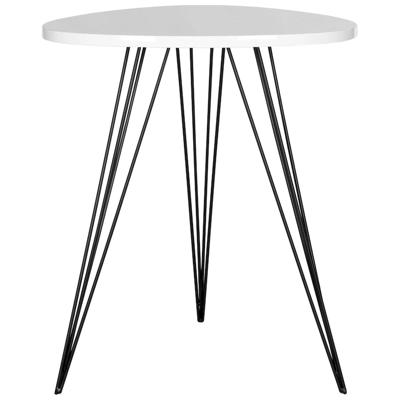 Table d'appoint SAFAVIEH Luann laquée blanc/noir - 19,6 x 19,6 x 23,6 - 20Lx20Px24H
