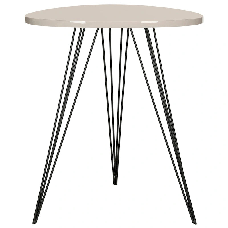 Table d'appoint SAFAVIEH Luann laquée blanc/noir - 19,6 x 19,6 x 23,6 - 20Lx20Px24H