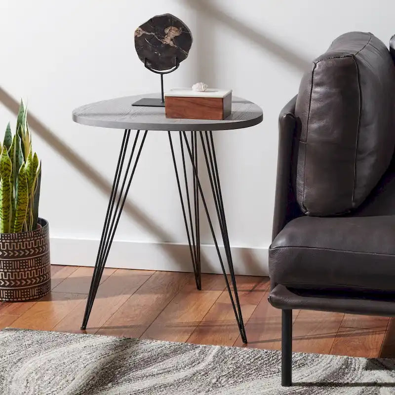 Table d'appoint SAFAVIEH Luann laquée blanc/noir - 19,6 x 19,6 x 23,6 - 20Lx20Px24H