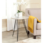 Table d'appoint SAFAVIEH Luann laquée blanc/noir - 19,6 x 19,6 x 23,6 - 20Lx20Px24H