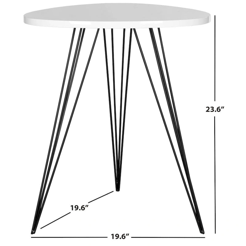 Table d'appoint SAFAVIEH Luann laquée blanc/noir - 19,6 x 19,6 x 23,6 - 20Lx20Px24H
