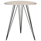 Table d'appoint SAFAVIEH Luann laquée blanc/noir - 19,6 x 19,6 x 23,6 - 20Lx20Px24H