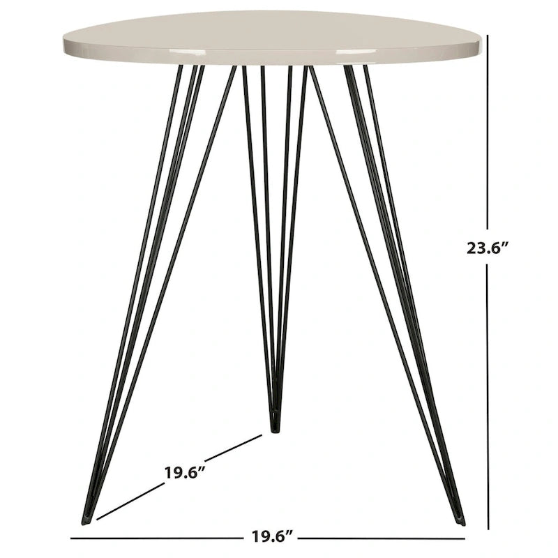 Table d'appoint SAFAVIEH Luann laquée blanc/noir - 19,6 x 19,6 x 23,6 - 20Lx20Px24H