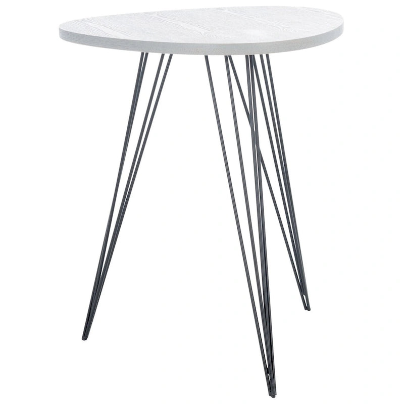 Table d'appoint SAFAVIEH Luann laquée blanc/noir - 19,6 x 19,6 x 23,6 - 20Lx20Px24H