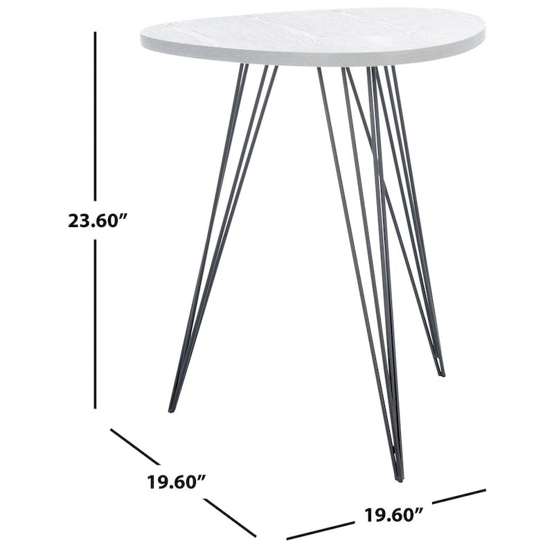 Table d'appoint SAFAVIEH Luann laquée blanc/noir - 19,6 x 19,6 x 23,6 - 20Lx20Px24H