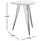 Table d'appoint SAFAVIEH Luann laquée blanc/noir - 19,6 x 19,6 x 23,6 - 20Lx20Px24H