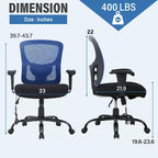 Chaise de bureau FDW grande taille avec support lombaire réglable, capacité de 180 kg et fonction de massage pour adultes
