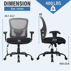 Chaise de bureau FDW grande taille avec support lombaire réglable, capacité de 180 kg et fonction de massage pour adultes