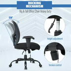 Chaise de bureau FDW grande taille avec support lombaire réglable, capacité de 180 kg et fonction de massage pour adultes