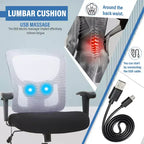 Chaise de bureau FDW grande taille avec support lombaire réglable, capacité de 180 kg et fonction de massage pour adultes