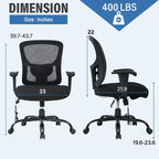 Chaise de bureau FDW grande taille avec support lombaire réglable, capacité de 180 kg et fonction de massage pour adultes