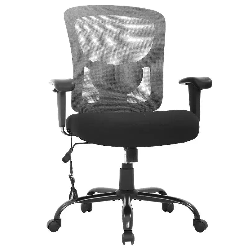 Chaise de bureau FDW grande taille avec support lombaire réglable, capacité de 180 kg et fonction de massage pour adultes