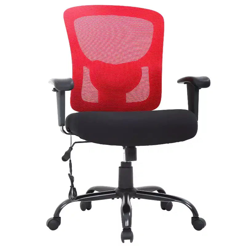 Chaise de bureau FDW grande taille avec support lombaire réglable, capacité de 180 kg et fonction de massage pour adultes