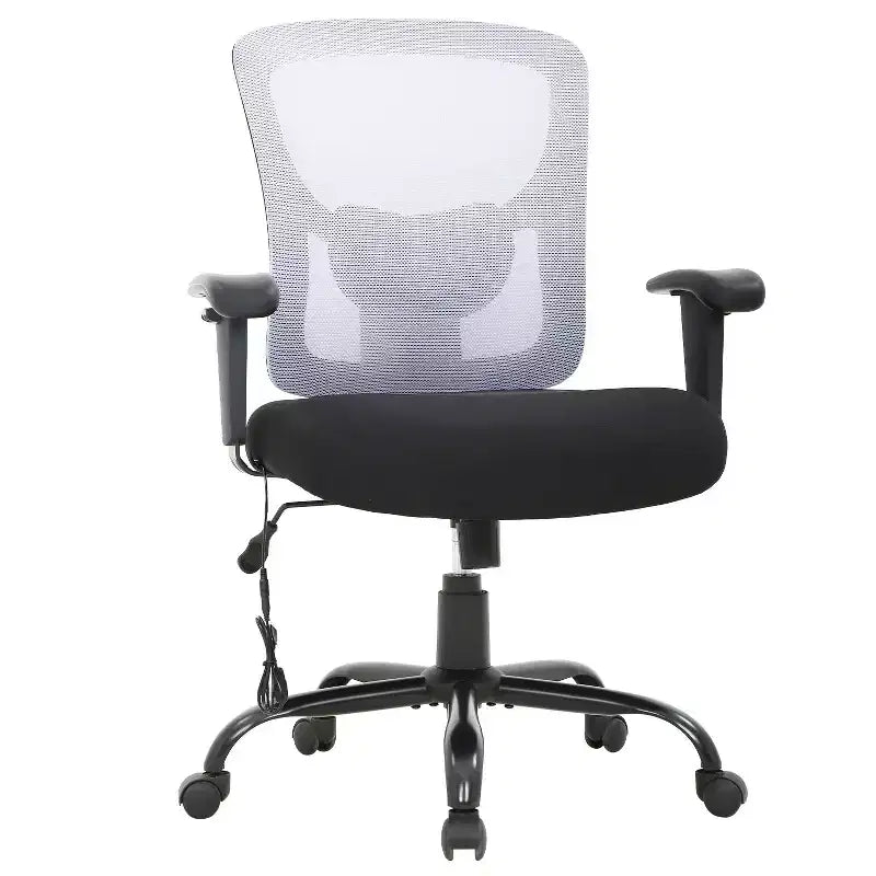 Chaise de bureau FDW grande taille avec support lombaire réglable, capacité de 180 kg et fonction de massage pour adultes