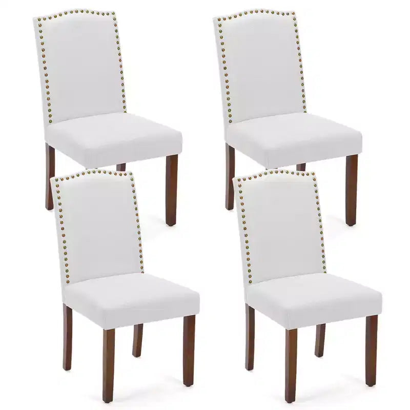 JIONJOY Lot de 4 chaises de salle à manger rembourrées en lin