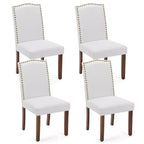 JIONJOY Lot de 4 chaises de salle à manger rembourrées en lin
