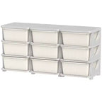 29.5 3-Tier Kids Toy Storage Organizer with 9 Removable Drawers, Child-Safe Design, Cream White