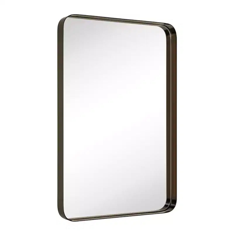 Miroir de courtoisie de salle de bain rectangulaire TEHOME Arthers avec cadre en acier inoxydable pivotant, à fixation murale