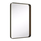 Miroir de courtoisie de salle de bain rectangulaire TEHOME Arthers avec cadre en acier inoxydable pivotant, à fixation murale