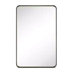 Miroir de courtoisie de salle de bain rectangulaire TEHOME Arthers avec cadre en acier inoxydable pivotant, à fixation murale