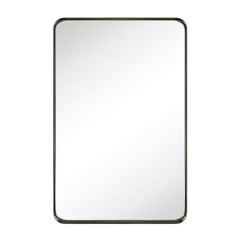Miroir de courtoisie de salle de bain rectangulaire TEHOME Arthers avec cadre en acier inoxydable pivotant, à fixation murale