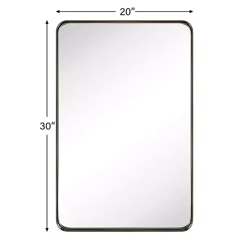 Miroir de courtoisie de salle de bain rectangulaire TEHOME Arthers avec cadre en acier inoxydable pivotant, à fixation murale