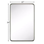 Miroir de courtoisie de salle de bain rectangulaire TEHOME Arthers avec cadre en acier inoxydable pivotant, à fixation murale
