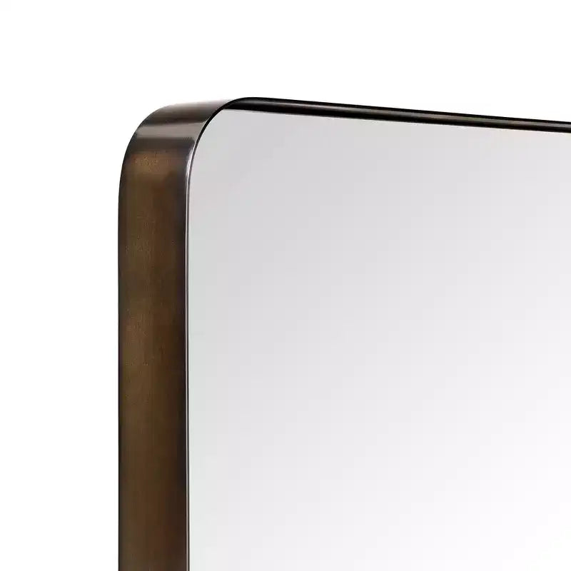 Miroir de courtoisie de salle de bain rectangulaire TEHOME Arthers avec cadre en acier inoxydable pivotant, à fixation murale