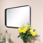 Miroir de courtoisie de salle de bain rectangulaire TEHOME Arthers avec cadre en acier inoxydable pivotant, à fixation murale
