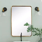 Miroir de courtoisie de salle de bain rectangulaire TEHOME Arthers avec cadre en acier inoxydable pivotant, à fixation murale