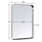 Miroir de courtoisie de salle de bain rectangulaire TEHOME Arthers avec cadre en acier inoxydable pivotant, à fixation murale