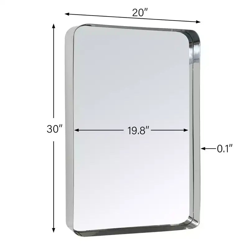 Miroir de courtoisie de salle de bain rectangulaire TEHOME Arthers avec cadre en acier inoxydable pivotant, à fixation murale
