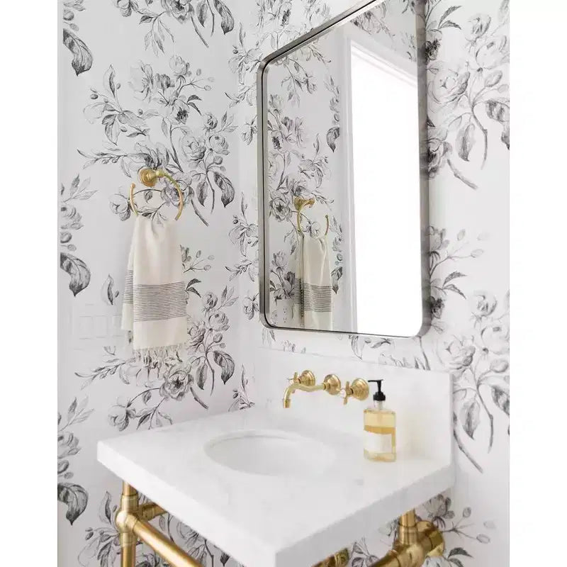Miroir de courtoisie de salle de bain rectangulaire TEHOME Arthers avec cadre en acier inoxydable pivotant, à fixation murale