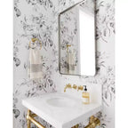 Miroir de courtoisie de salle de bain rectangulaire TEHOME Arthers avec cadre en acier inoxydable pivotant, à fixation murale