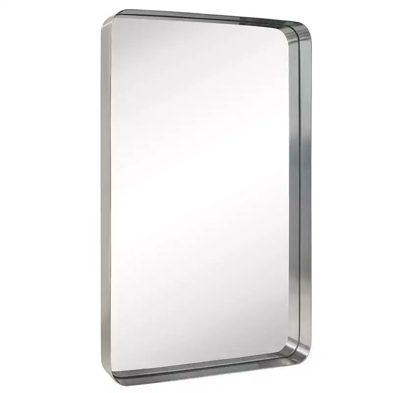 Miroir de courtoisie de salle de bain rectangulaire TEHOME Arthers avec cadre en acier inoxydable pivotant, à fixation murale