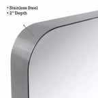 Miroir de courtoisie de salle de bain rectangulaire TEHOME Arthers avec cadre en acier inoxydable pivotant, à fixation murale